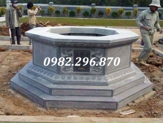 Mẫu mộ bát giác đá xanh