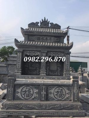 Mẫu mộ đôi bằng đá xanh rêu