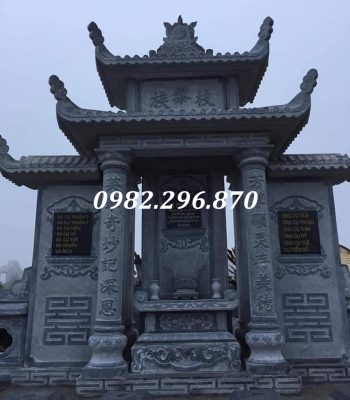 Lăng thờ đá long đình cánh bằng đá mẫu hai mái